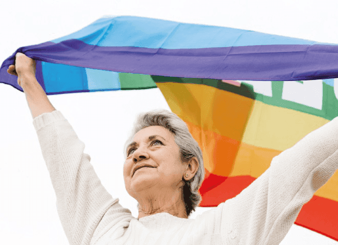 Afbeelding vrouw en vlag