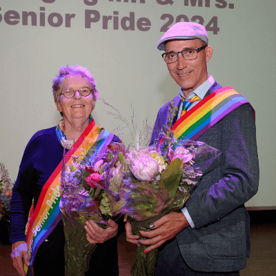 mr enmrs senior pride 2024 Arno Schouten en Ineke Konijn Mr en Mrs Senior Pride 2024